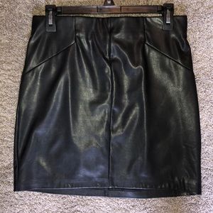 black leather skirt